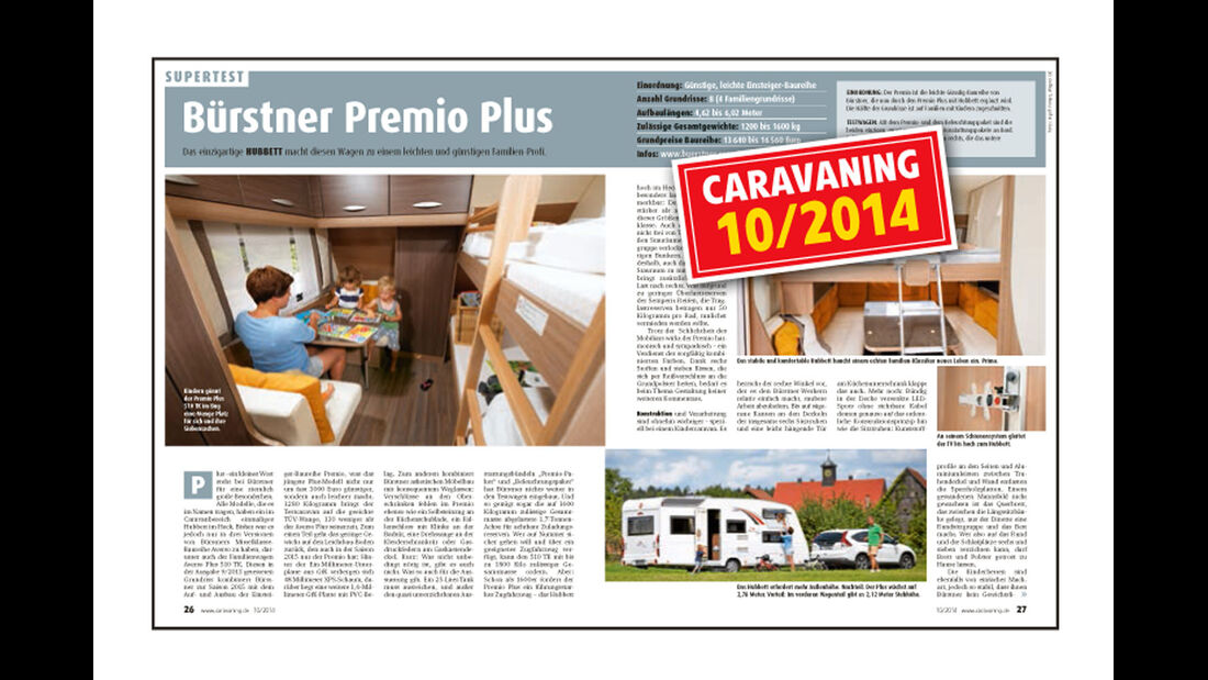 Caravaning 10/2014 Bürstner Premio Plus