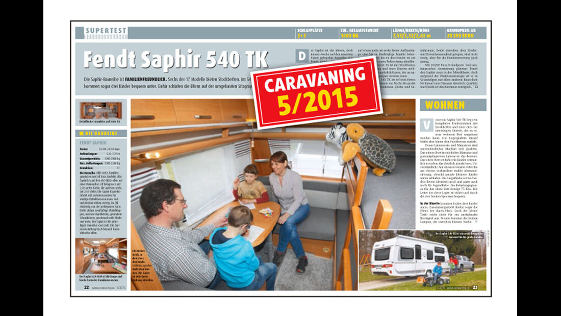 Caravaning 5/2015 Fendt Saphir 540 TK