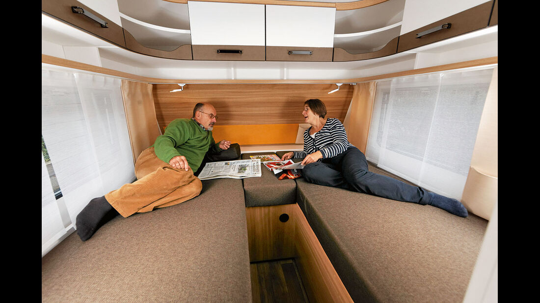 Die Caravan-Betten sind niedriger als im Reisemobil.