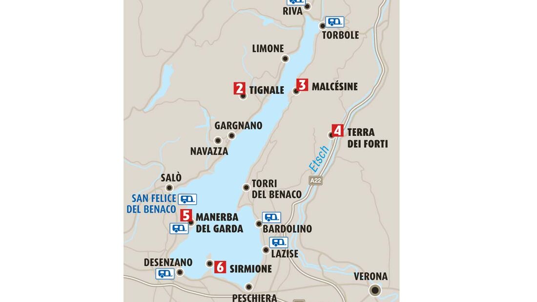 Karte Gardasee