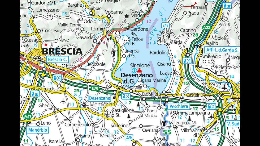 Karte Region Desenzano am Gardasee