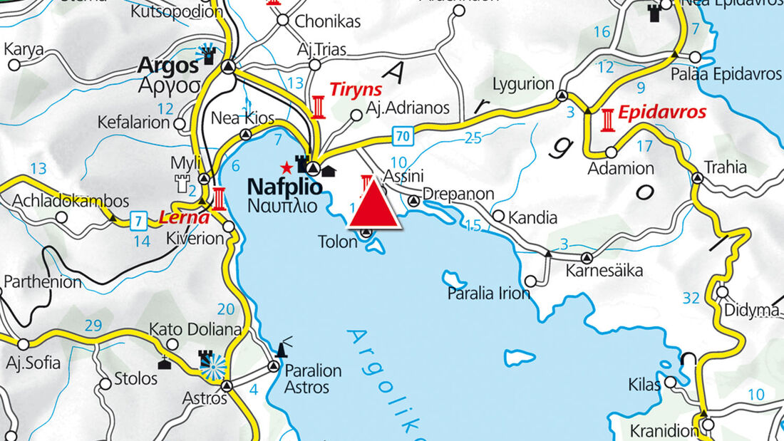 Karte Region Nafplion