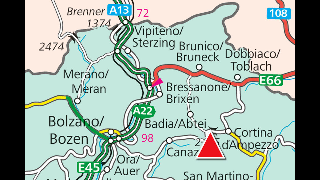 Karte Region Sass Dlacia