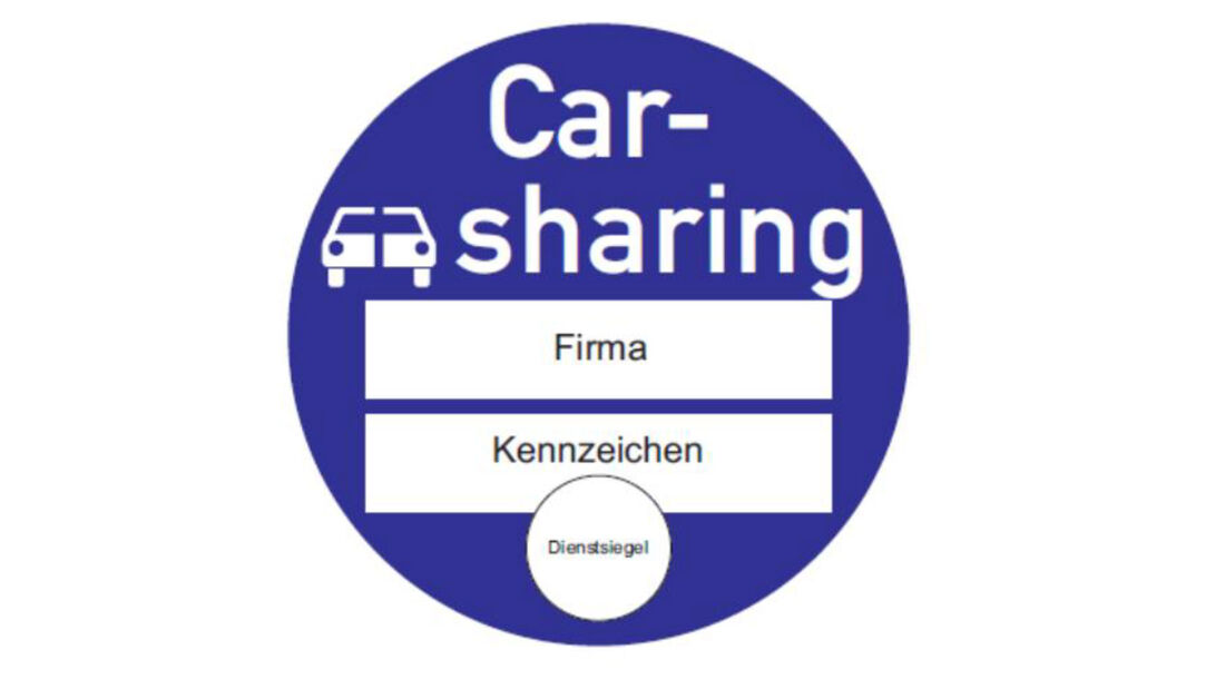 Verkehrszeichen Carsharing Plakette