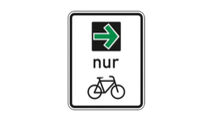 Verkehrszeichen Grüner Pfeil Radfahrer