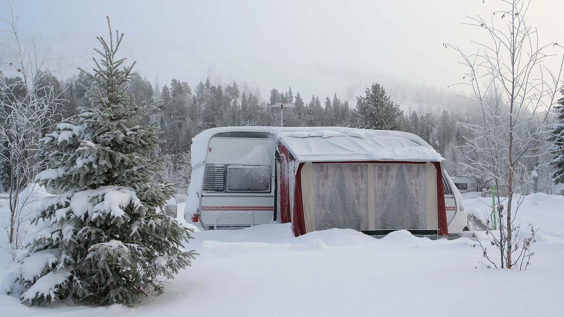 Winter on camping site